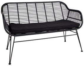 Čierna záhradná pohovka z umelého ratanu House Nordic Trieste