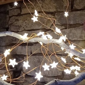 DECOLED LED světelný řetěz, hvězdičky, 12 x 1,5 m, teple bílá, 180 diod