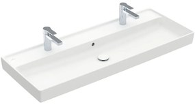 VILLEROY &amp; BOCH Collaro umývadlo na skrinku s dvomi otvormi, s prepadom, 1200 x 470 mm, Stone White, s povrchom CeramicPlus, 4A33C4RW