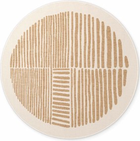 Ted Baker, Kusový koberec Ted Baker Haringey 106391 Natural White kruh, 200x200, béžová, chodba / predsieň