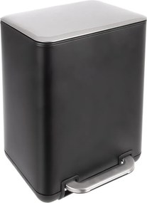 Čierny pedálový odpadkový kôš z nehrdzavejúcej ocele 20 l Black – Orion