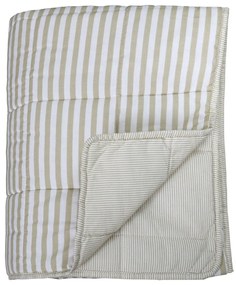 Béžovo pruhovaný bavlnený prehoz Quilt Stripes - 130*180 cm