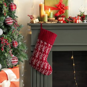 VIANOČNÁ PONOŽKA NA KRB TREE 18,8X50CM VZOROVANÁ