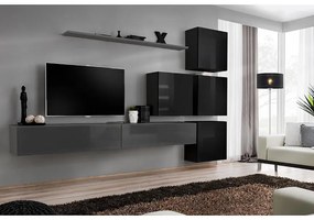 Obývacia stena Switch IX Grafit/Čierna