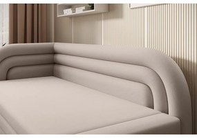 Béžová zamatová rozkladacia/s úložným priestorom pohovka ľavý roh 223 cm Fabillo – ELTAP