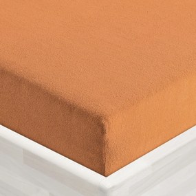 Detské froté napínacie prestieradlo do postieľky FR-022 Okrové 60 x 120 x 10 cm - do postieľky
