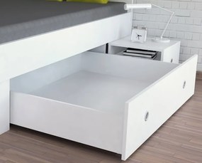 Úložná posteľ so zástenou Junior 120x200 cm, biela