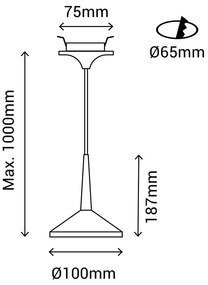 Biele závesné svietidlo SULION Rita, výška 100 cm