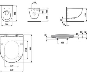 LAUFEN H8669530000001 - Závesné WC PRO + WC sedátko SoftClose PRO