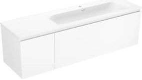 Mexen Orio, kúpeľňová skrinka 160 cm s pravým umývadlom Vela, 1S, 1D, biela matná, 91A13-16047-3-BBFF01-W23P01