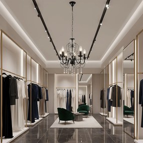 Toolight Toolight, stropné svietidlo 5xE14, EBT010-5CP, čierna, OSW-01245