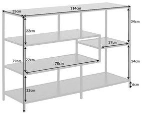 Knižnica/Regál 42019 115cm Slim Line  Čierny jaseň