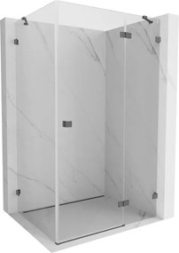 Mexen Lunar, pravostranný výklopný sprchový kút 70 x 90 cm, 8mm číre sklo, brúsený grafit profil, 834-070-090-66-00-P