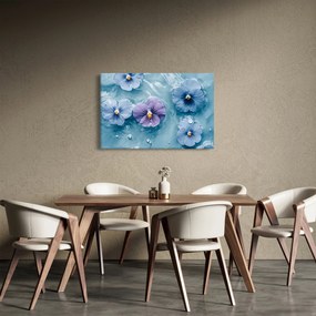 Obraz - Fialky vo vode (90x60 cm)