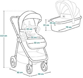 Lionelo - Kombinovaný kočík 2v1 MERIL Beige Sand