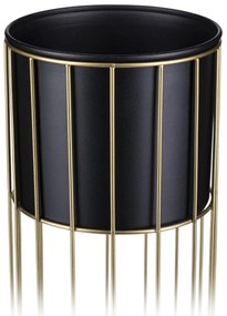 KOVOVÝ KVETINÁČ SO STOJANOM GLAM 42X20 CM ČIERNA/ZLATÁ