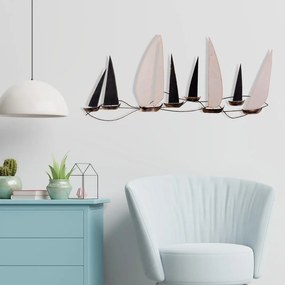 Kovová nástenná dekorácia 117x52 cm Ocean - Wallity