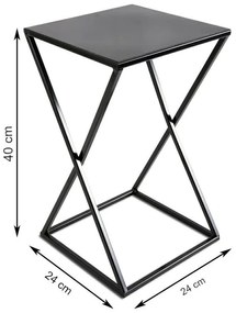 Stojan na kvety Della 40 cm čierny