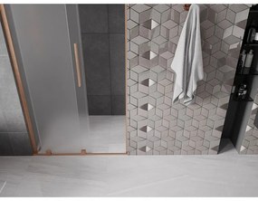 Mexen Velar L, posuvné sprchové dvere do otvoru 90 cm, 8mm sklo námraza, medená matná, 871-090-003-31-65