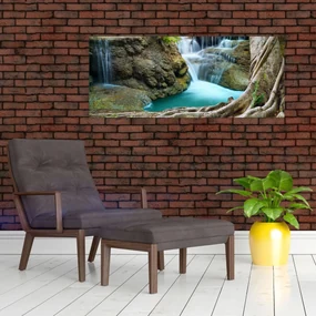 Obraz - Rieka s vodopádmi (120x50 cm)