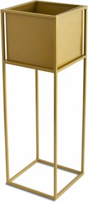 KOVOVÝ KVETINÁČ SO STOJANOM PLAIN 70X24 CM ZLATÁ