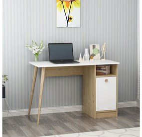 PC stolík Muduti (biela + dub zafírový) . Vlastná spoľahlivá doprava až k Vám domov. 1094952