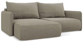 Béžová rozkladacia/s úložným priestorom rohová pohovka (ľavý roh) Nanea – Makamii