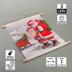 Závesný obraz vr. LED, 30 x 40 cm, Santa Clausa