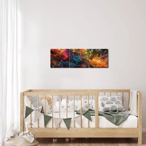 Obraz - Farebná abstrakcia II. (s hodinami) (90x30 cm)