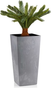 PLASTOVÝ KVETINÁČ PORTO 68X35X35 CM IMITÁCIA BETÓNU SIVÁ