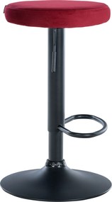 Barová stolička Ponte - zamat, čierny rám - Červená