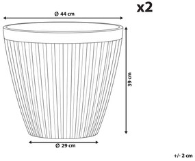 Sada 2 kvetináčov ⌀ 44 cm hnedosivá POKA Beliani