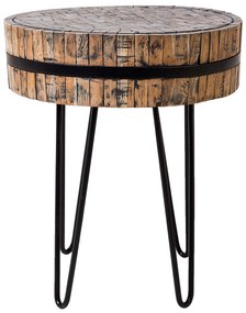 Drevený konferenčný stolík svetlé drevo/čierna TAKU Beliani