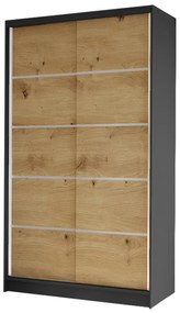 Šatníková skriňa Master IV (čierna + dub artisan). Vlastná spoľahlivá doprava až k Vám domov. 1122566
