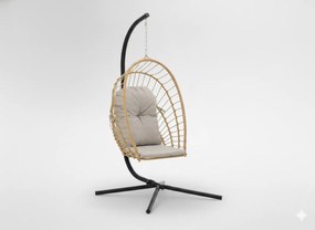 CH ERIS BROWN SKLADACIA ZÁVESNÁ STOLIČKA, VANKÚŠ – ŠEDÁ, RÁM – ČIERNY