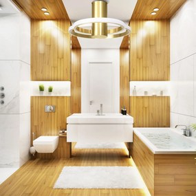 Toolight Toolight, LED stropné svietidlo 50x30,5cm, 22W, APP1402-CW, zlatá lesklá, OSW-05849