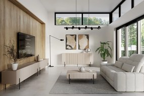TV stolík Malmi 200 cm - kašmírová / čierna