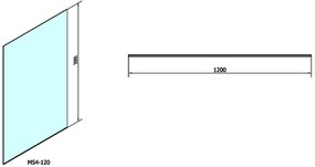 Polysan Polysan, MODULAR SHOWER stena WALK-IN, jednodielna, 1200mm, MS4-120