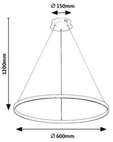 Rabalux 72347 - LED závesný luster BELIZA LED/55W/230V 3000K