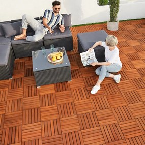 Drevené dlaždice – sada 11ks, 30×30 cm