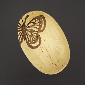 AMADEA Drevený servírovací podnos motýľ, masívne drevo, 22 cm