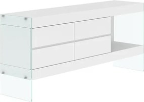 Komoda Soho 184 cm bílá/čirá