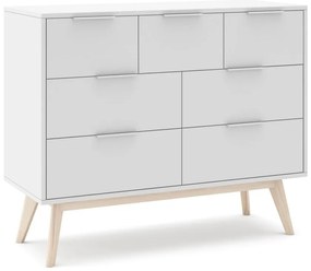 Biela nízka komoda 120x83 cm Campus – Marckeric