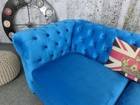 (2672) VIVONITA Chesterfield modrá pohovka 195cm