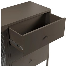 Sivá kovová vitrína 140x90x40 cm Layna – Marckeric