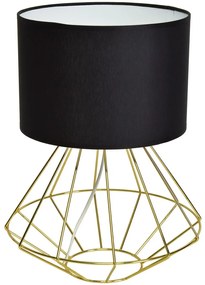 Stolná lampa Lupo, 1x čierne textilné tienidlo, g