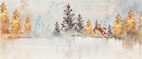 Obraz - Akvarelový les (120x50 cm)