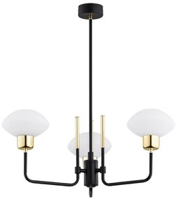 Argon 6166 - Luster na tyči RAVELLO 3xE14/15W/230V čierna/zlatá