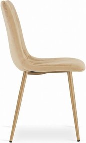 Krémová zamatová stolička LAVA BUTTER CREAM