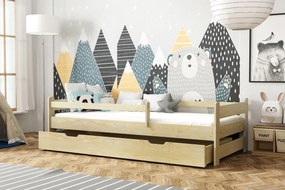 Detská posteľ z masívu borovice FILÍPOK - 200x90 cm - prírodná borovica